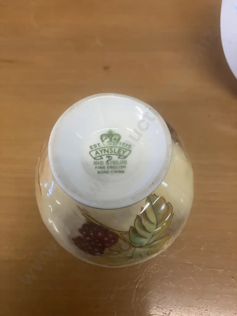 Aynsley Orchard Gold Fine Bone China Small Sugar Bowl Signed N. Brunt With Dish Signed D. Jones Image 1++