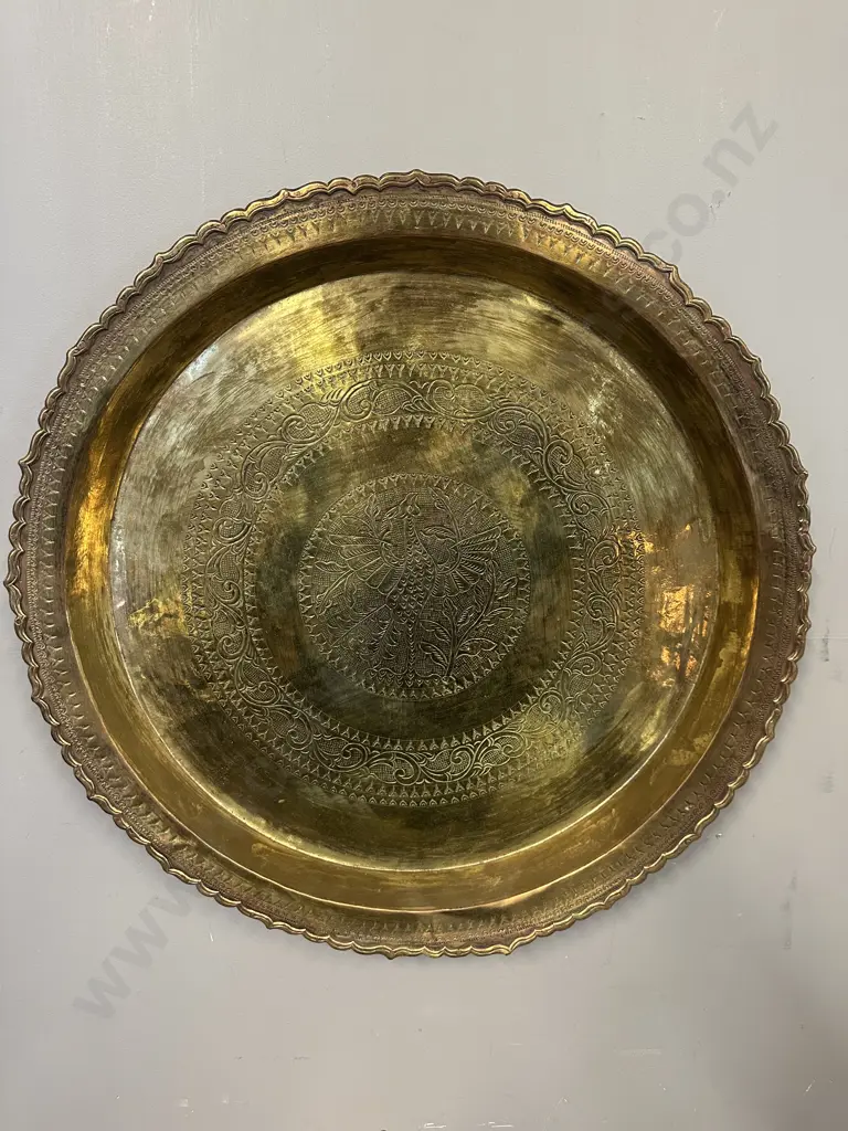 Vintage Large Brass Engraved Tray/Wall Plate Dia57cm. Image 1++