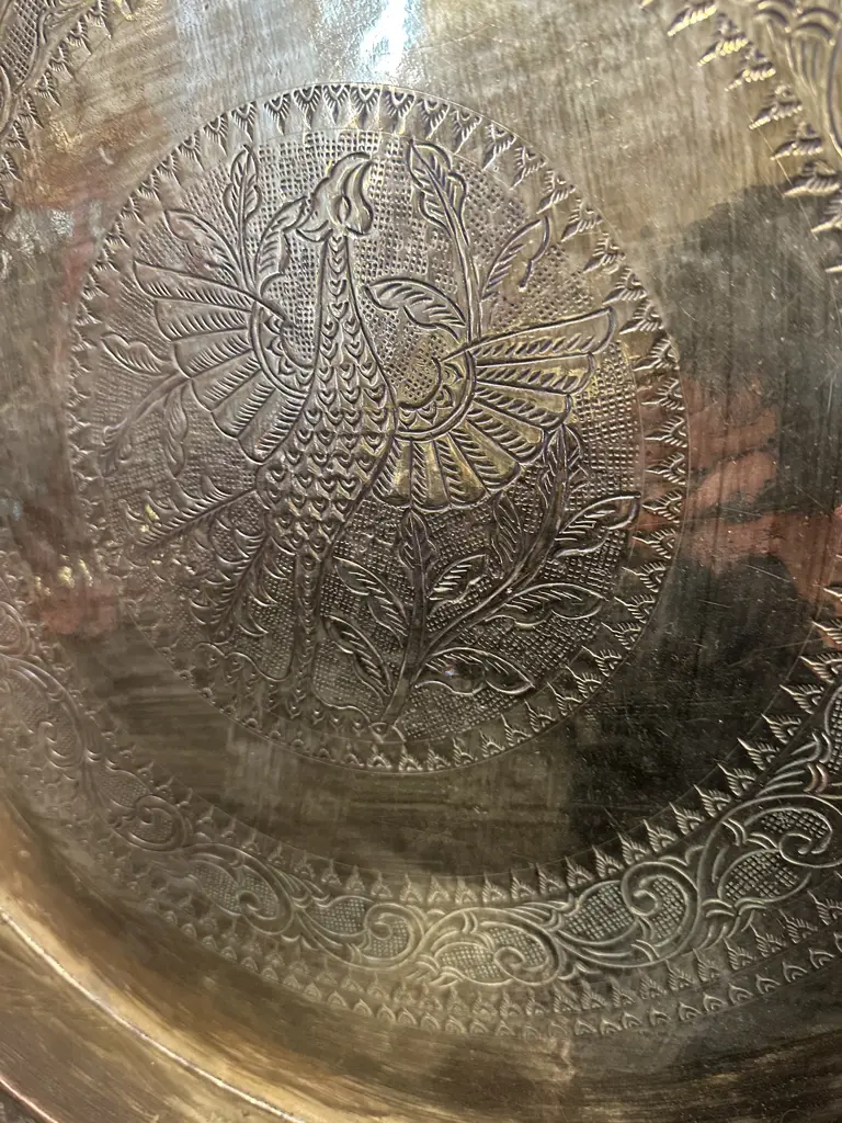 Vintage Large Brass Engraved Tray/Wall Plate Dia57cm. Image 1++
