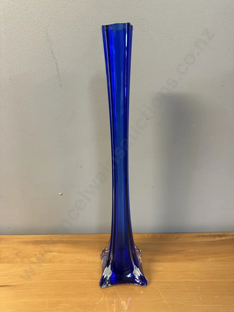 Mid Century Modern Cobalt Blue Tall Vase H40cm. Image 1++