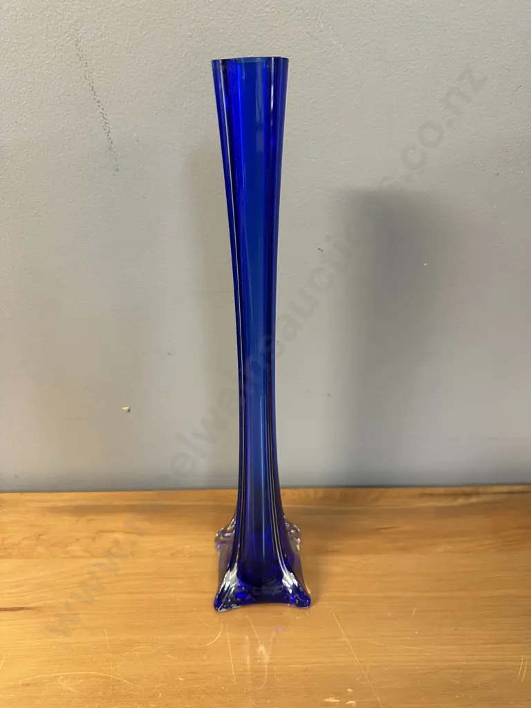 Mid Century Modern Cobalt Blue Tall Vase H40cm. Image 1++