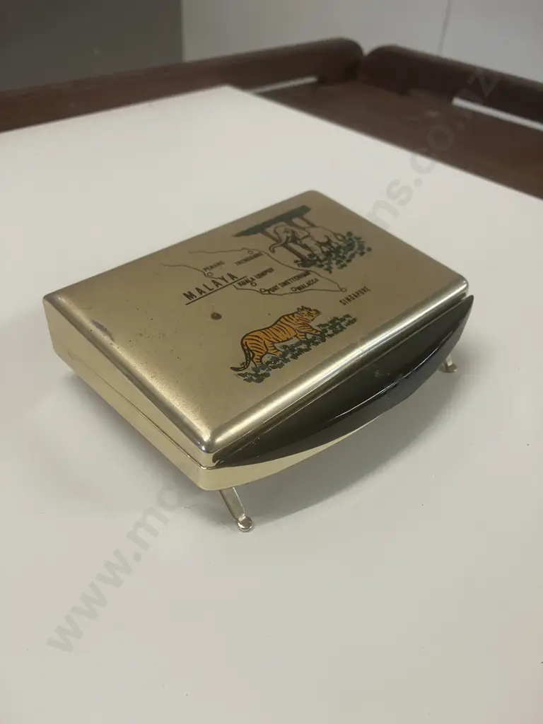 Rare 1950s Colonial Malaya-era Musical Cigarette Box Image 1++