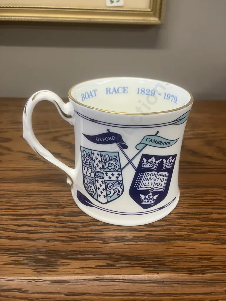 Coalport Bone China Mug Oxford Cambridge 150th Anniversary of The Boat Race, 1829 - 1979 - England Image 1++