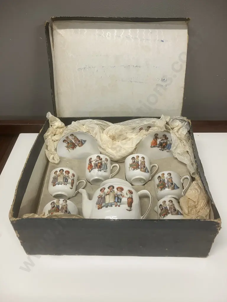 Antique Victoria Austria Childs Teaset With Original Box Image 1++