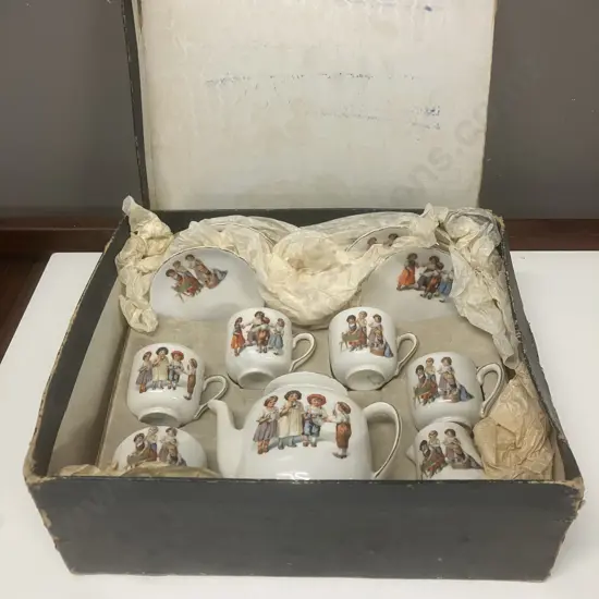 Antique Victoria Austria Childs Teaset With Original Box