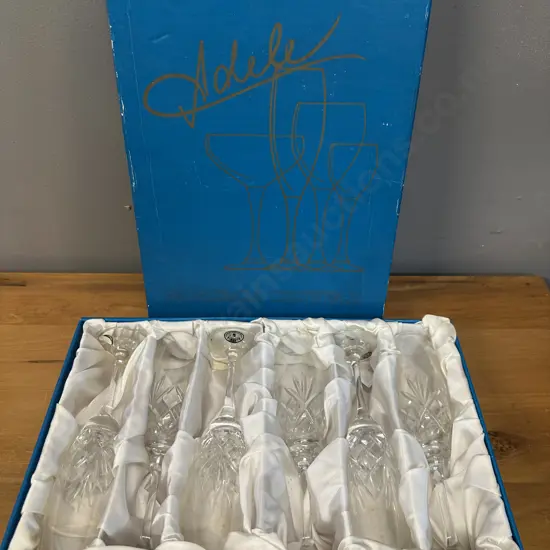 Set Of Six Boxed Bohemia Crystal Glasses