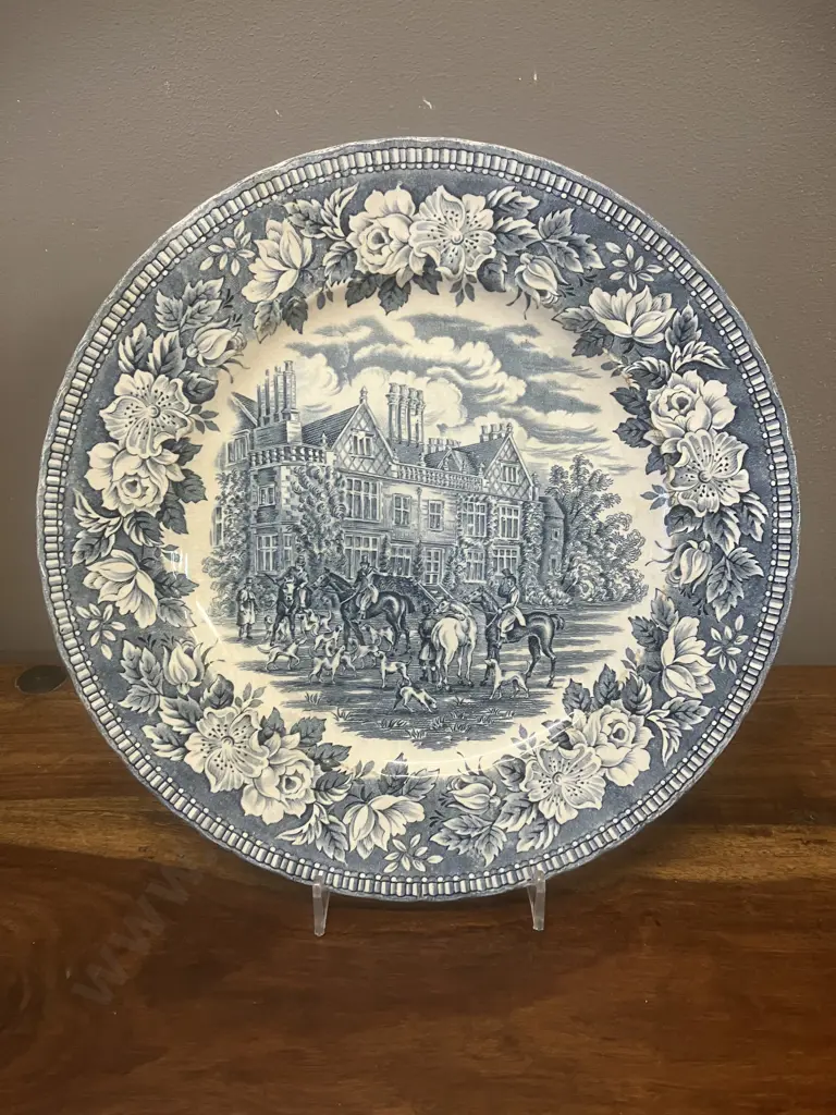 H. Aynsley & Co England's Heritage Blue Dinner Plate Made in England Image 1++