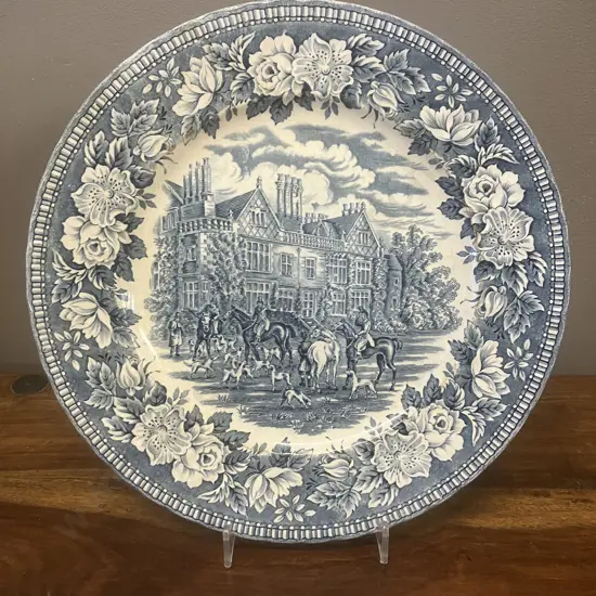 H. Aynsley & Co England's Heritage Blue Dinner Plate Made in England
