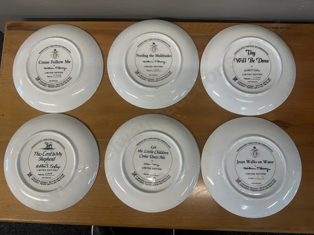 Limited Edition Porcelain Collector Franklin Mint Plates Religious Themed By Alton Toby With Certificates Image 1++