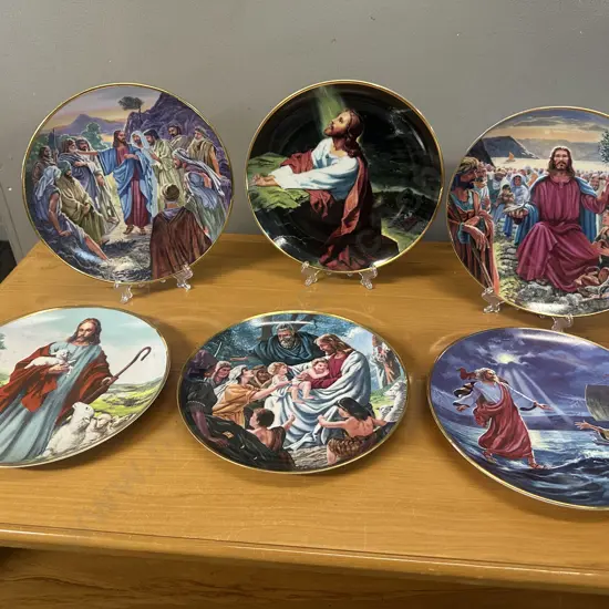 Limited Edition Porcelain Collector Franklin Mint Plates Religious Themed By Alton Toby With Certificates