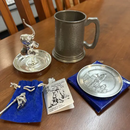 Pewter & Silverware Items Including Aboriginal Royal Selangor Etc