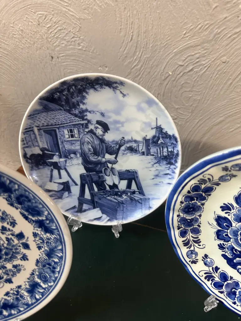 Wall Hung Delft Blauw Plates x3 Including 1984 Ter Steefe Etc Image 1++
