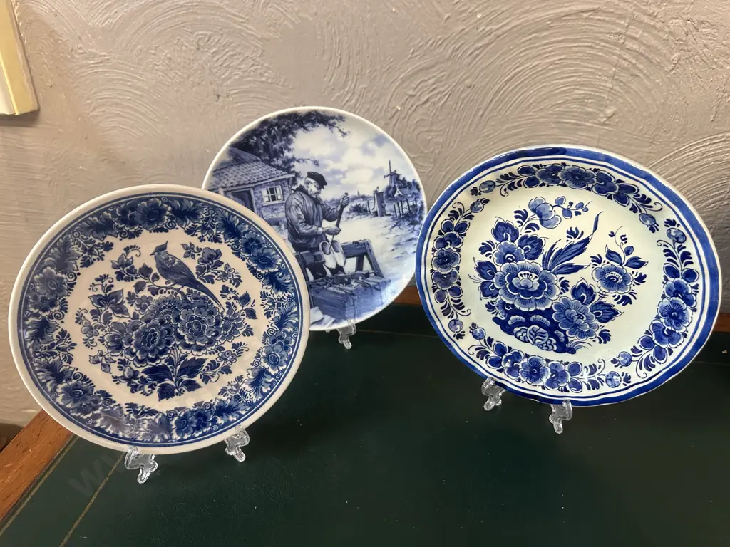Wall Hung Delft Blauw Plates x3 Including 1984 Ter Steefe Etc Image 1++