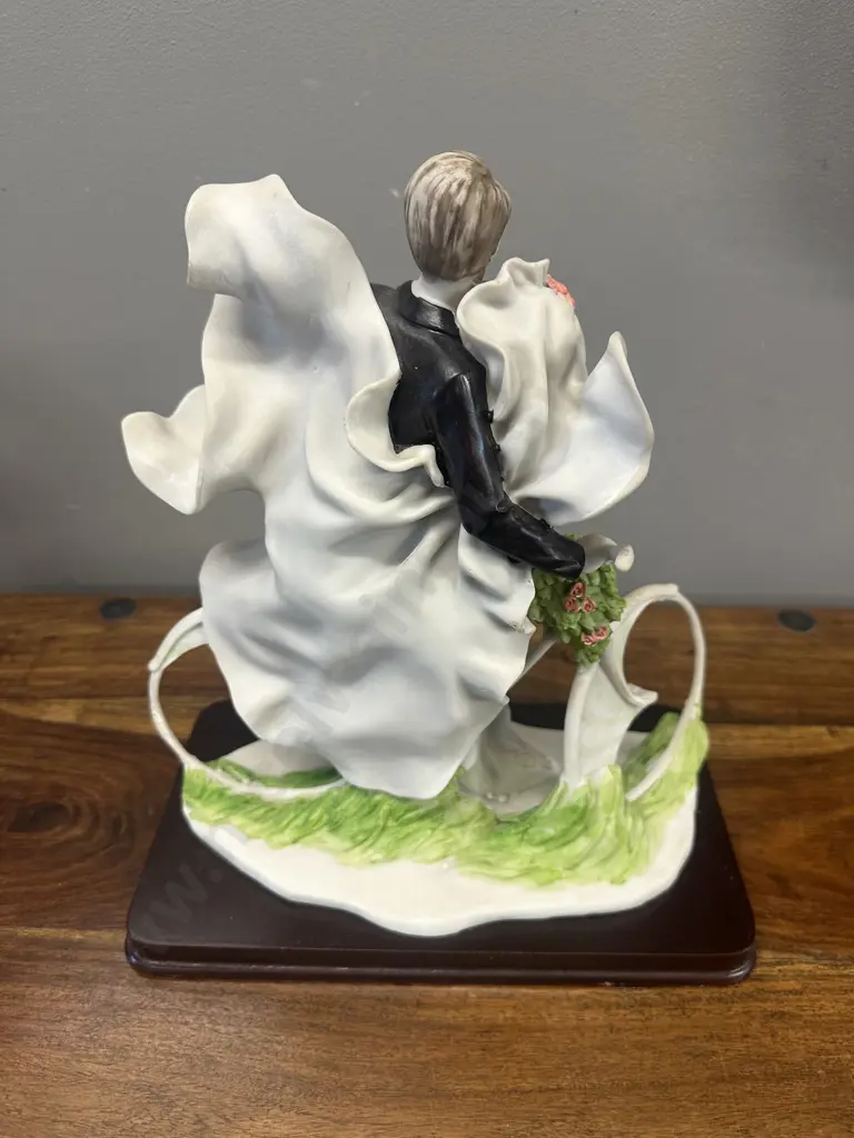 Wedding Cycle Married Couple On Bike Figurine H31cm. Image 1++