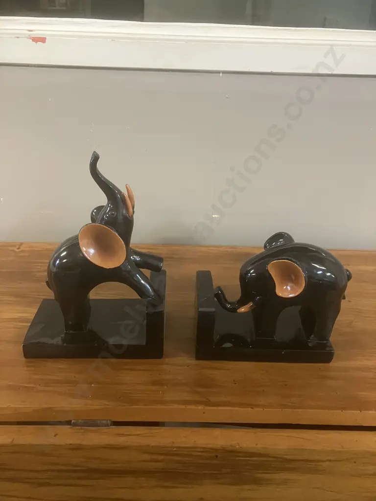 Pair of Mid Century Modern Elephant Bookends Image 1++