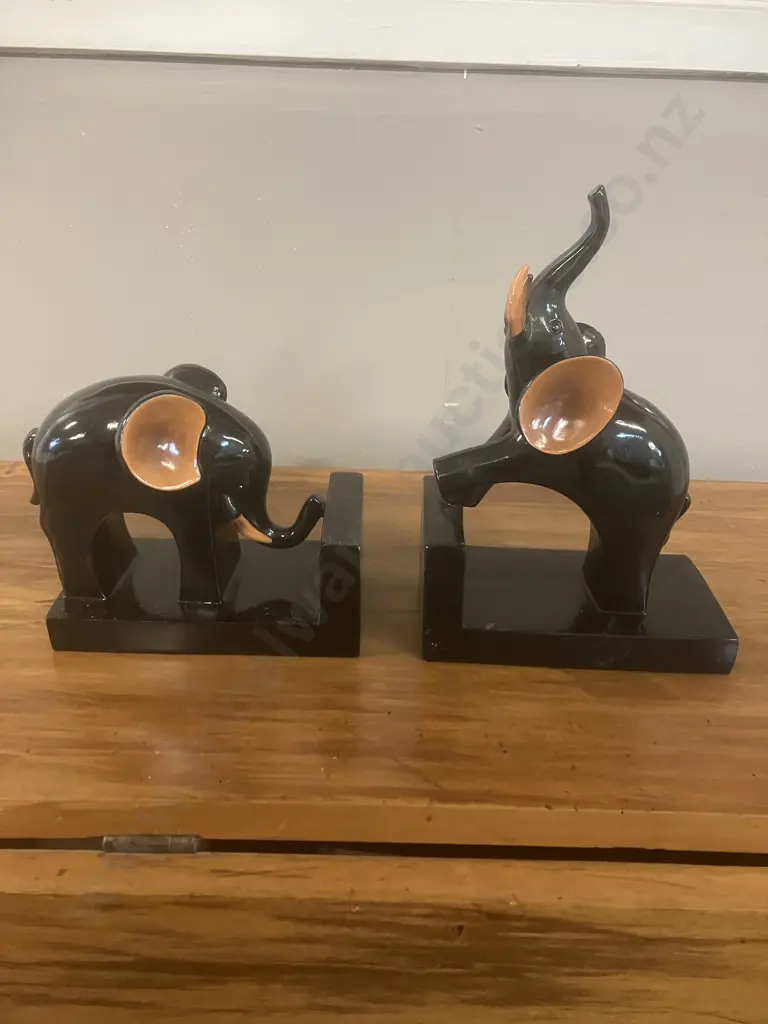 Pair of Mid Century Modern Elephant Bookends Image 1++