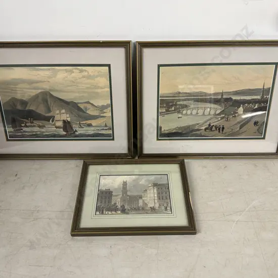 Framed Artwork Including View Of Inverness, Voyage Around Great Britian & St Stehens Church In Edinburgh