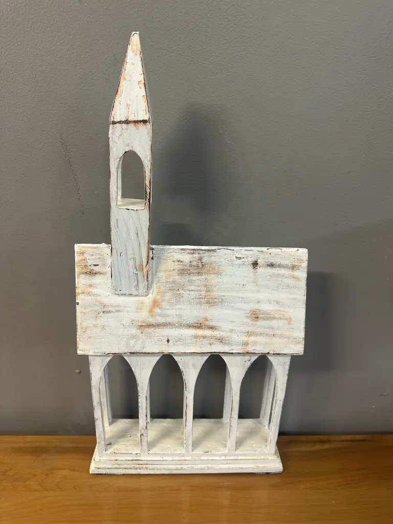 Decorative White Washed Church Ornament H51cm Image 1++