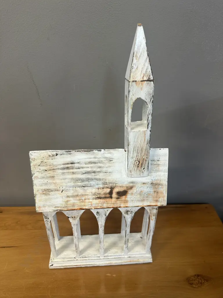 Decorative White Washed Church Ornament H51cm Image 1++