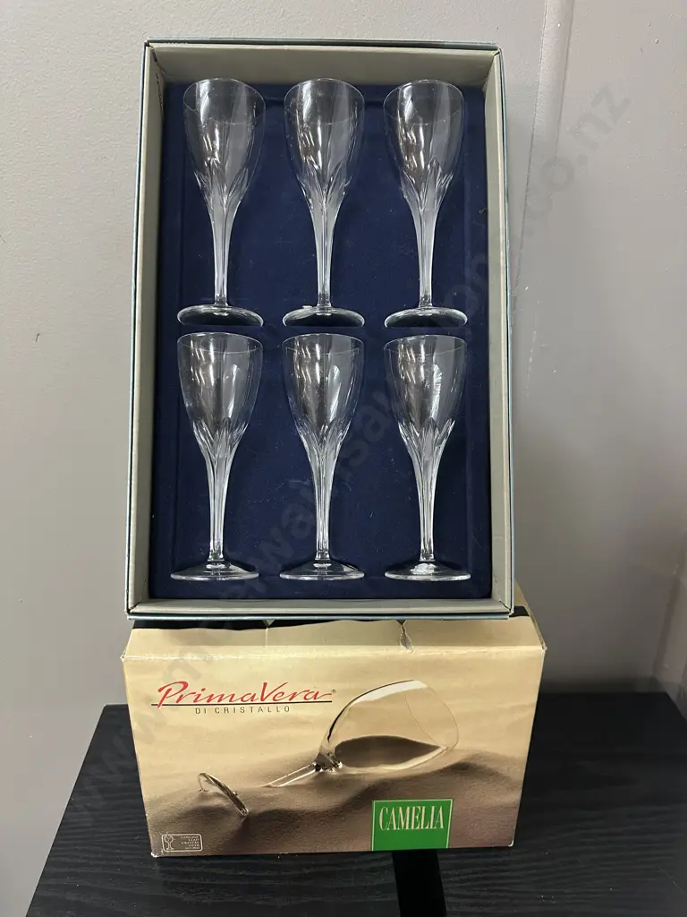 Vintage Crystal Glasses Including Prima Vera Camelia & JG Durand Image 1++