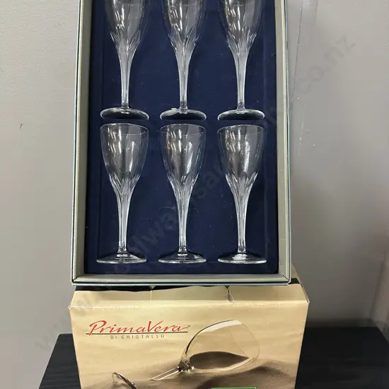 Vintage Crystal Glasses Including Prima Vera Camelia & JG Durand