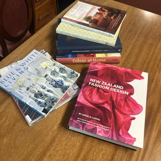 Selection Of Books Including NZ Fashion Design, Laura Ashley Home Decorating Etc