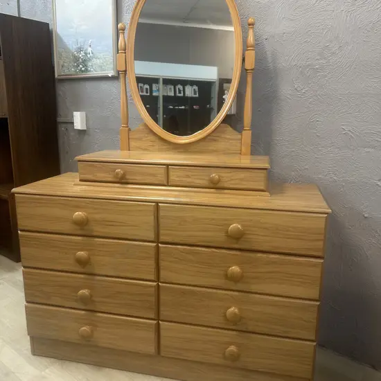 Furnells Furniture Rimu Effect Dressing Table H167 W120 D40cm.