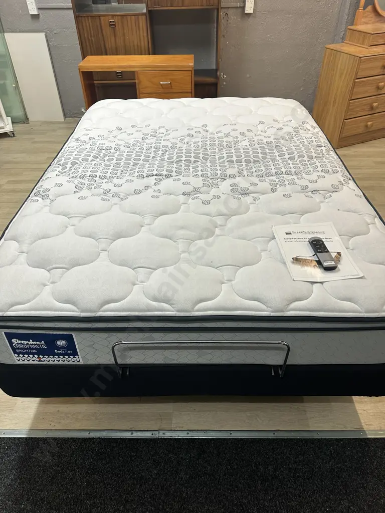 Adjustable Double Bed Sleep Systems NZ AF5 Base With Sleephead Chiropratic  Brighton Beds R Us Mattress Image 1++