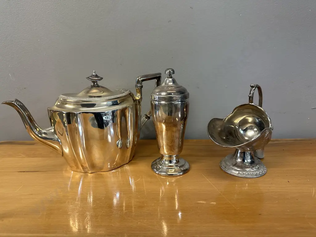 Silverware Items Including English Stewart Dawson Teapot Etc Image 1++