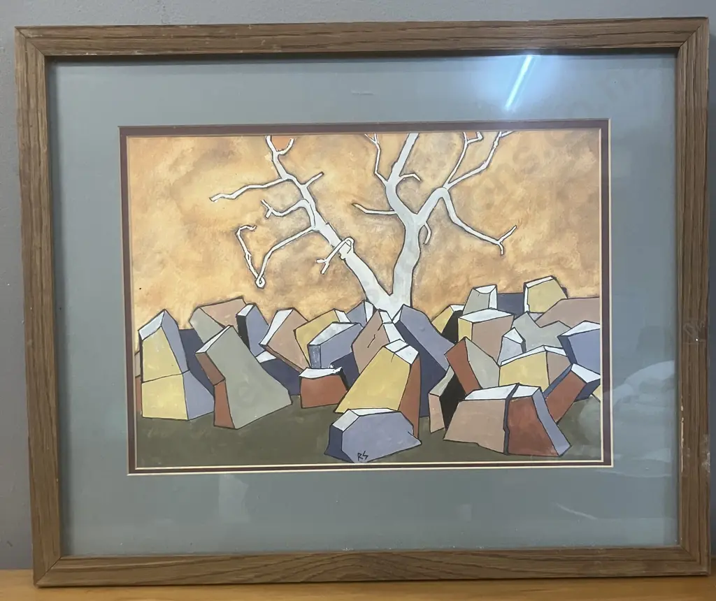 Original Gouache & Ink Titled "Fairyland, Hebden Gill" 2007. Signed R S. 38 x 47cm Including Frame Image 1++