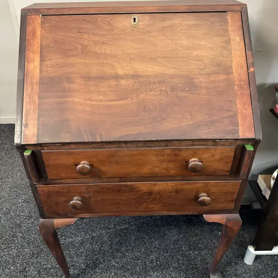Vintage Writing Bureau Cabriole Legs H105 W69 D41cm.