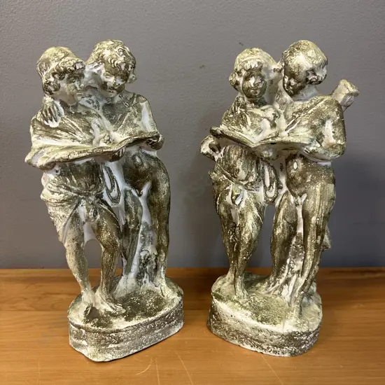 Pair Of Vintage Classical Figurative Ornaments H25cm.