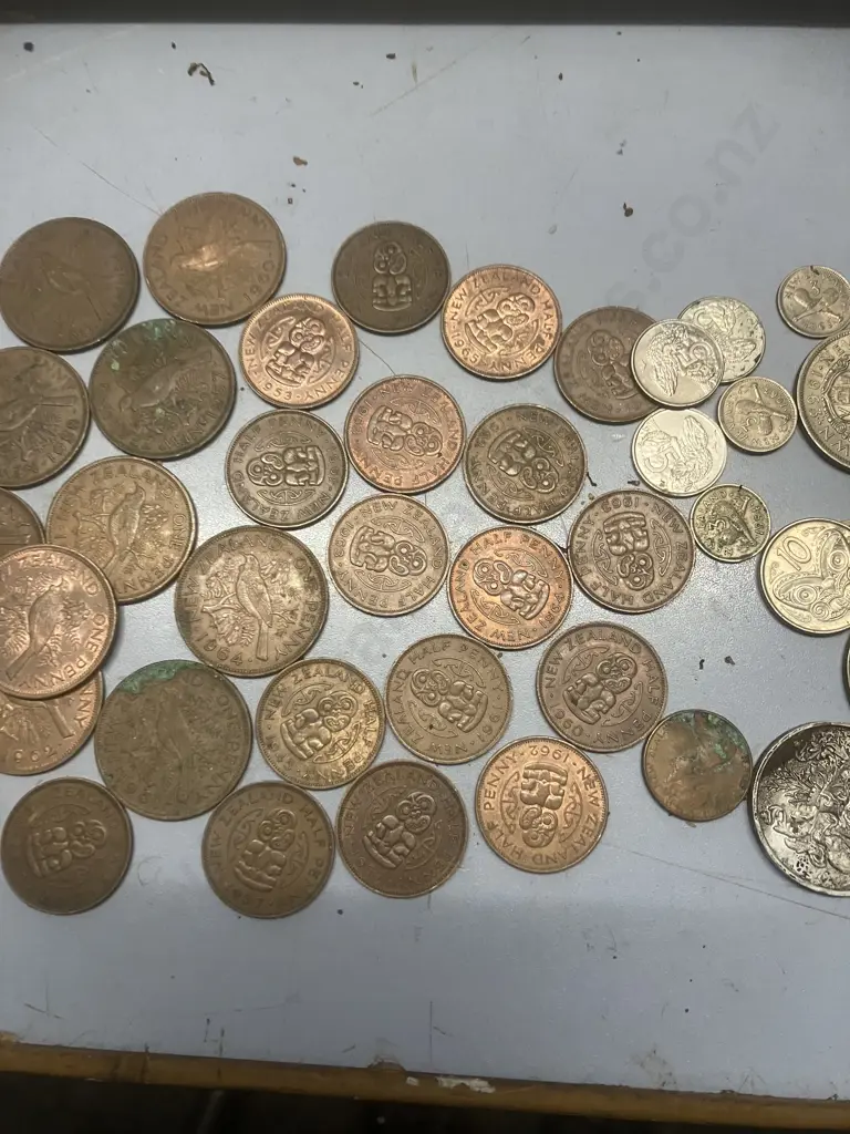Assorted NZ Coins - 1933 Half Crown, Auckland Centennial, Etc Image 1++
