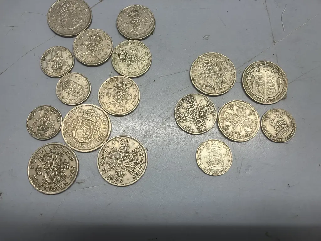 British Coins - 1920 & 1929 Half-Crowns, 1920 & 1931 Florins, 1921 & 1938 Shillings, Newer Half-Crowns, 2 Shillings Etc Image 1++