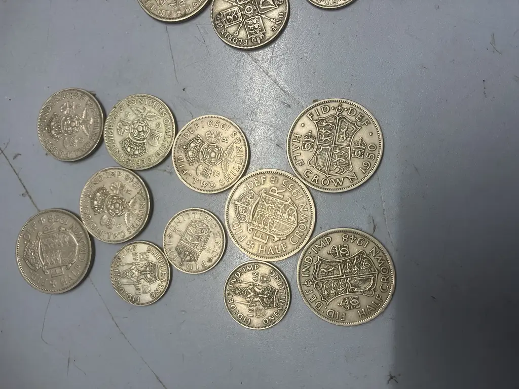 British Coins - 1920 & 1929 Half-Crowns, 1920 & 1931 Florins, 1921 & 1938 Shillings, Newer Half-Crowns, 2 Shillings Etc Image 1++