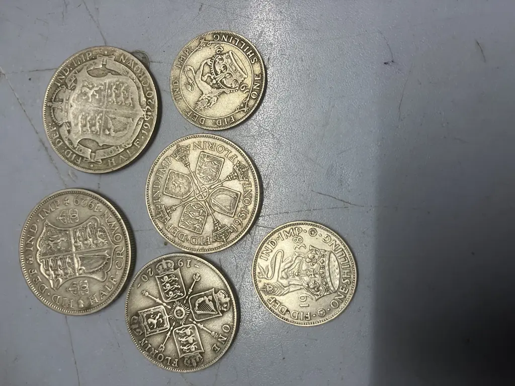 British Coins - 1920 & 1929 Half-Crowns, 1920 & 1931 Florins, 1921 & 1938 Shillings, Newer Half-Crowns, 2 Shillings Etc Image 1++