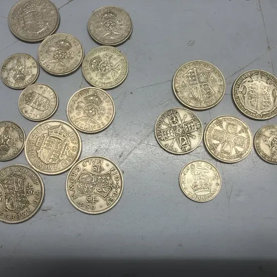 British Coins - 1920 & 1929 Half-Crowns, 1920 & 1931 Florins, 1921 & 1938 Shillings, Newer Half-Crowns, 2 Shillings Etc