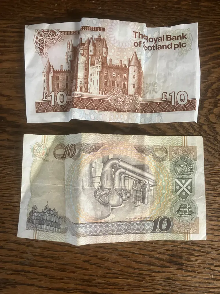 2003 Bank of Scotland Distillery and Brewing £10 Pound Banknote & 2006 Royal Bank of Scotland £10 Pound Banknote Image 1++