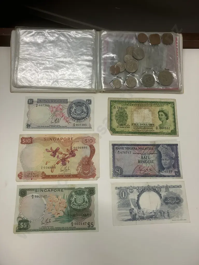 Singapore Orchid Series Notes, Coins, Malaysia Notes & Coins Etc Image 1++