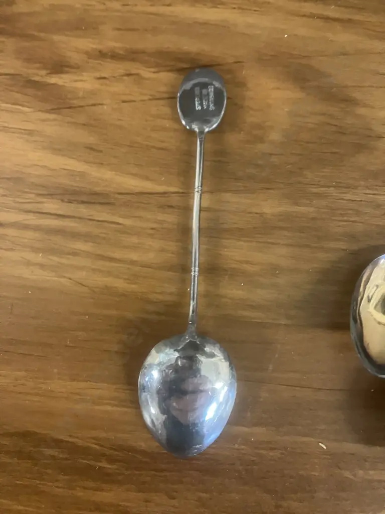 Set of Five Sterling Silver Spoons With Carved Jade Finials Made In Hong Kong Image 1++