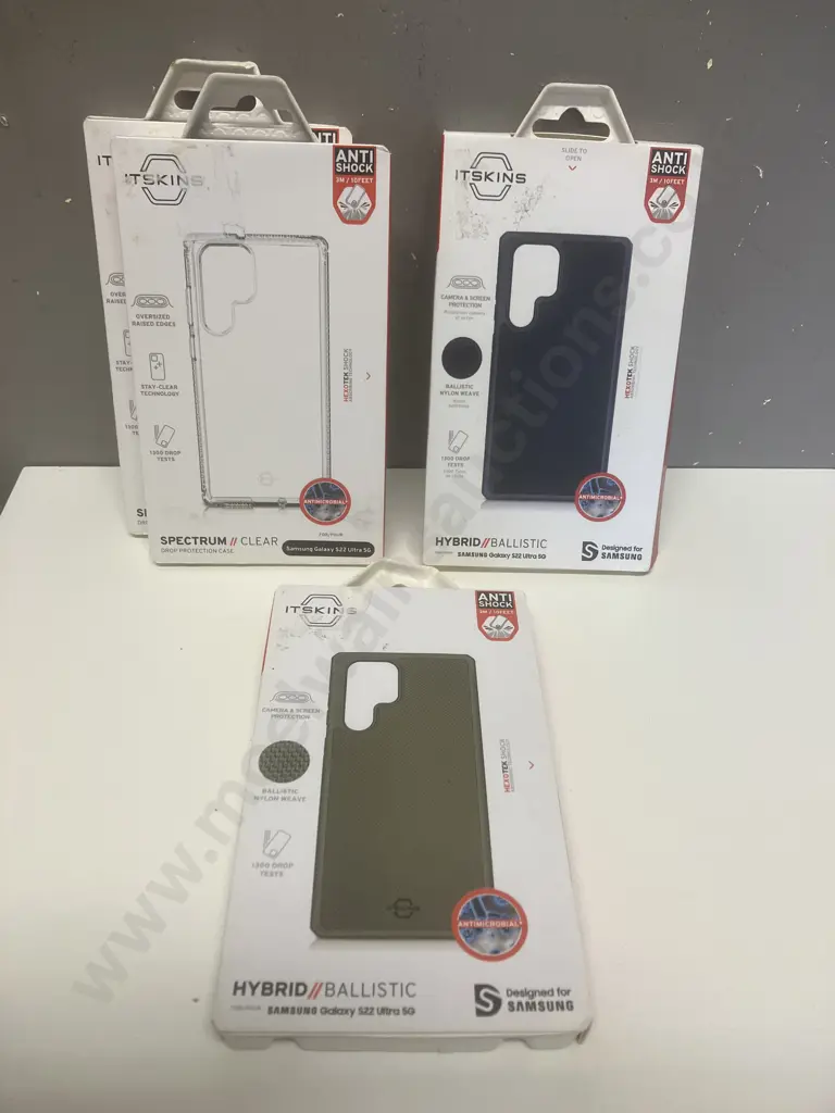 ItSkins Hybrid Ballistic & Spectrum Clear Cases x 4 - Samsung Galaxy S22  Ultra 5G Image 1++