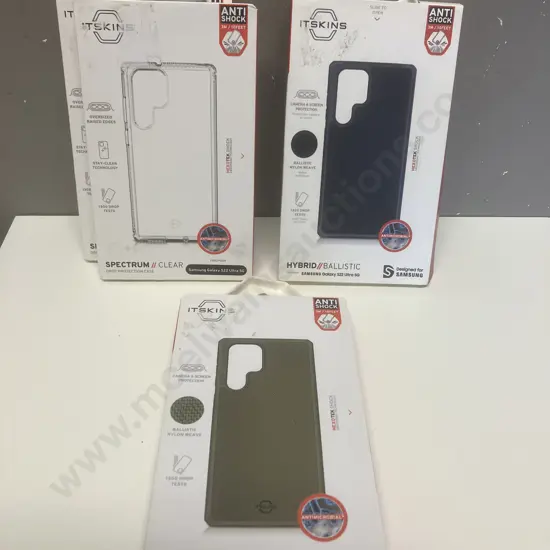 ItSkins Hybrid Ballistic & Spectrum Clear Cases x 4 - Samsung Galaxy S22  Ultra 5G