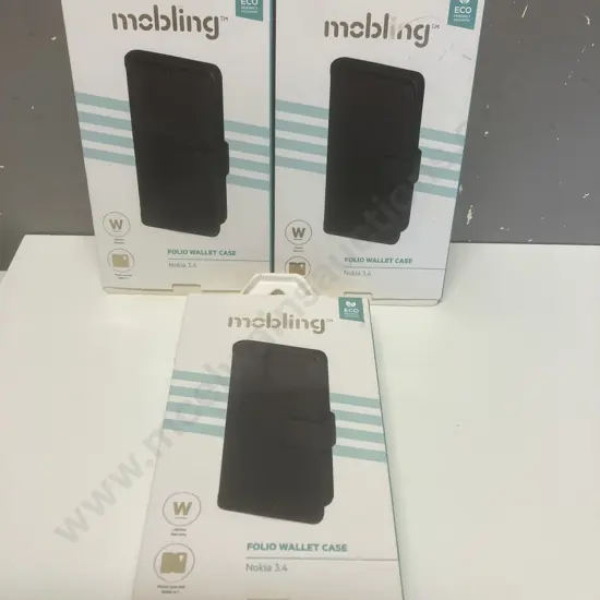 MOBLING Folio Wallet Case x 3 - Nokia 3.4