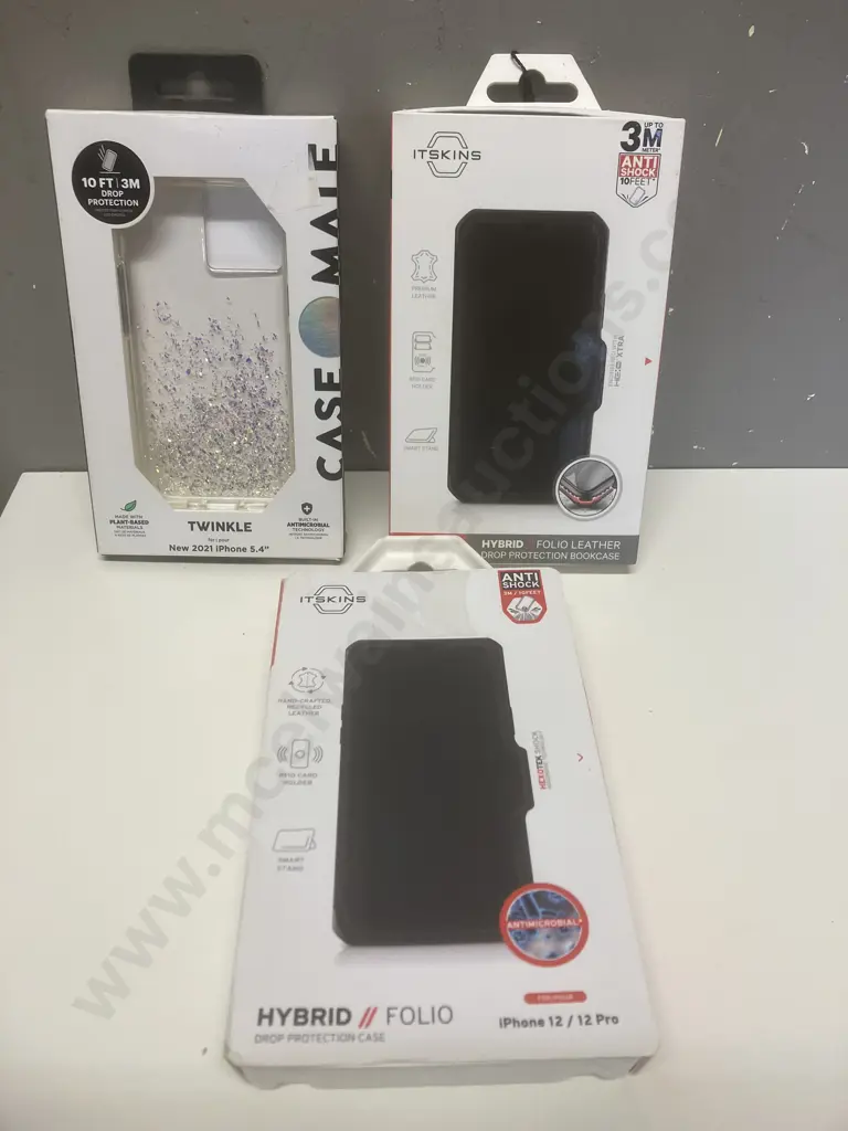 CaseMate Twinkle New 2021 iPhone 5.4" & 2 x ItSkins Hybrid Folio iPhone 12/12 Pro Image 1++