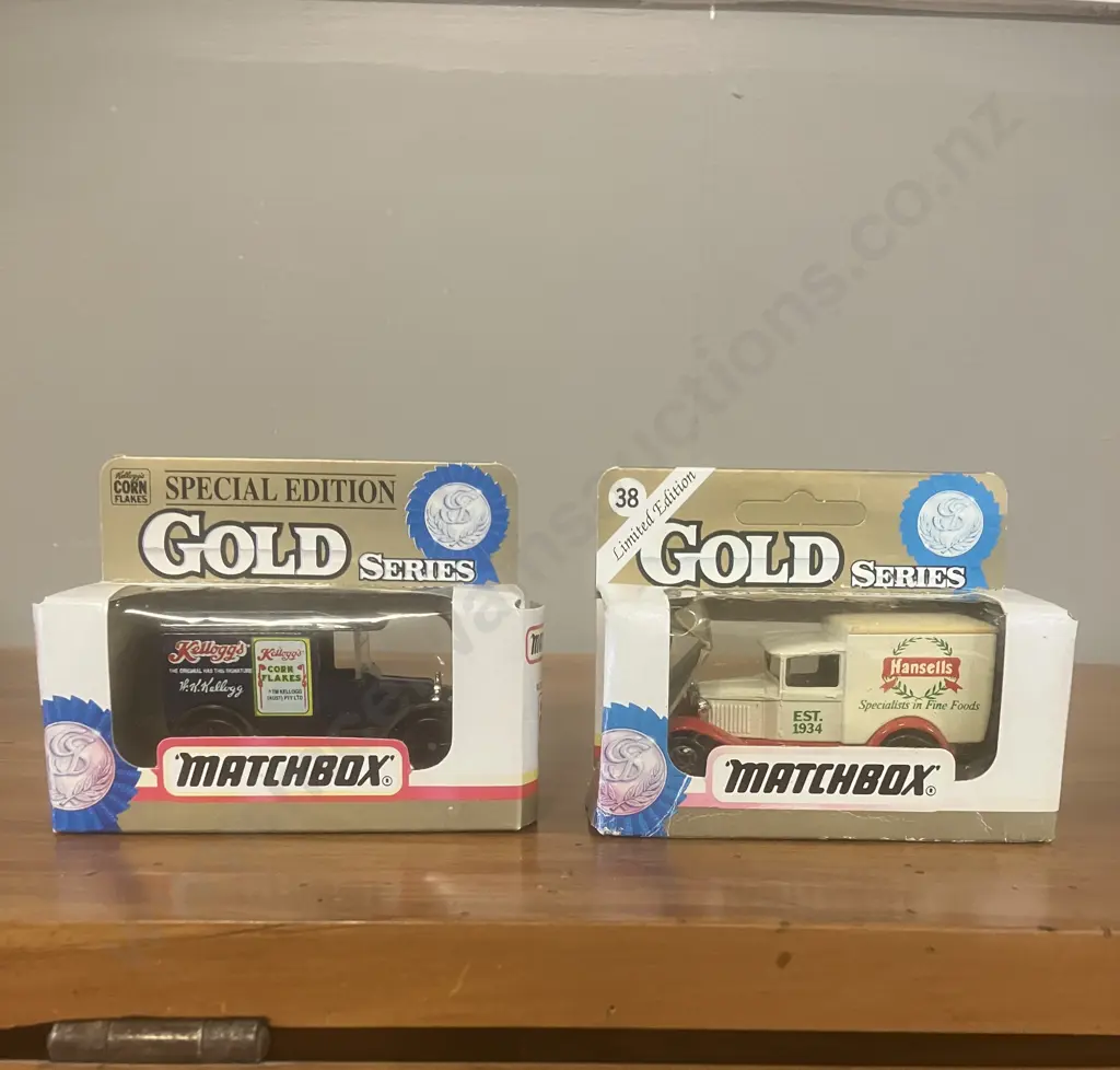 Matchbox Gold Series 'Hansells' Model A Ford & 'Kelloggs' Model T Ford With Original Boxes Image 1++