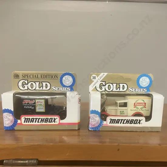 Matchbox Gold Series 'Hansells' Model A Ford & 'Kelloggs' Model T Ford With Original Boxes