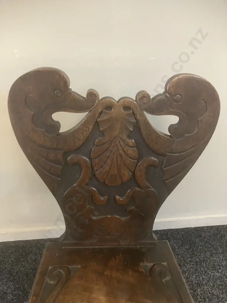 Antique Folk Art Chair Hand Carved Ducks Image 1++