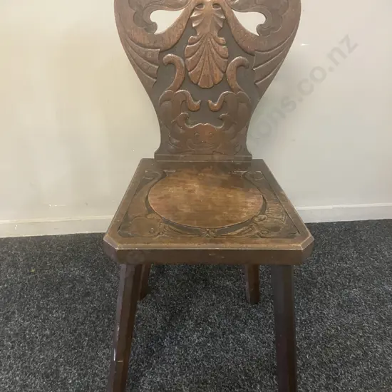 Antique Folk Art Chair Hand Carved Ducks