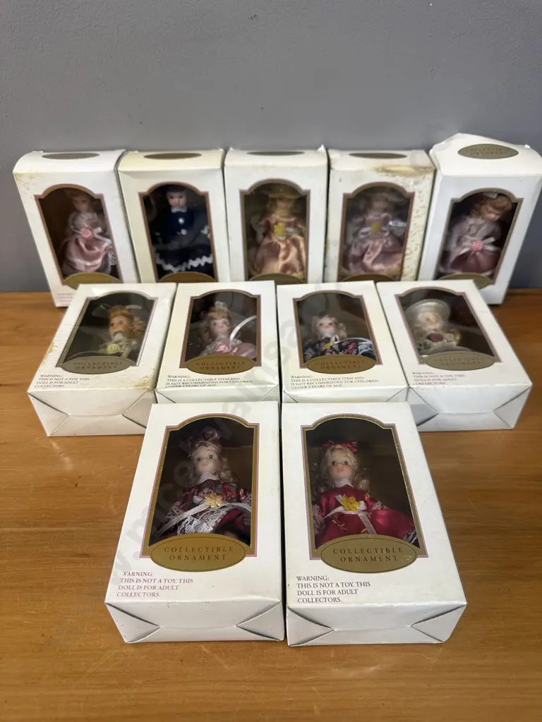 Collection Of Miniature Porcelain Doll Ornaments Boxed Image 1++