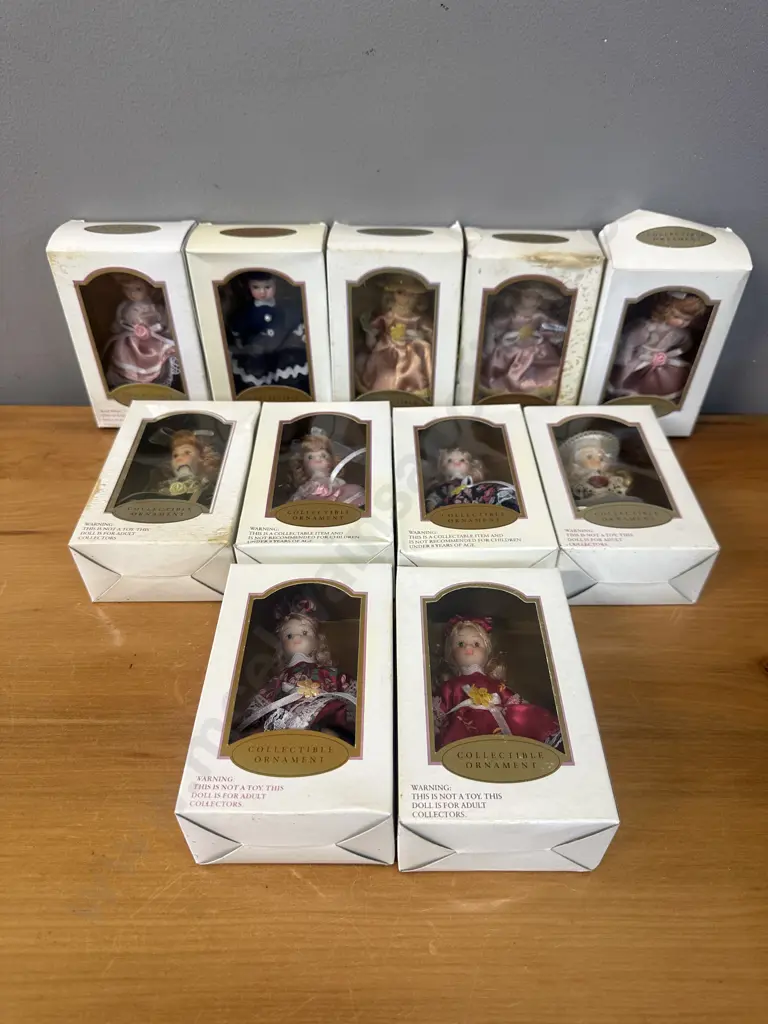 Collection Of Miniature Porcelain Doll Ornaments Boxed Image 1++